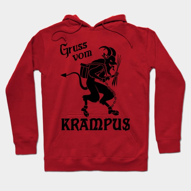 Gruss Vom Krampus - Greetings From Krampus Hoodie by HalfCat